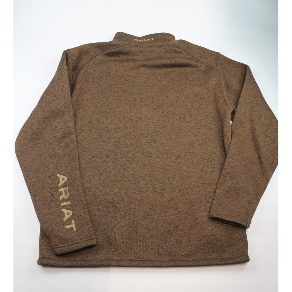 Ariat Caldwell Logo 1/4 Zip Pullover Sweater Mens Size L Carafe Brown NWT - Picture 6 of 6